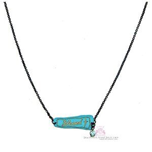 Bohemian Blessed Patina Green Necklace w/Turquoise Charm - New w/Tags